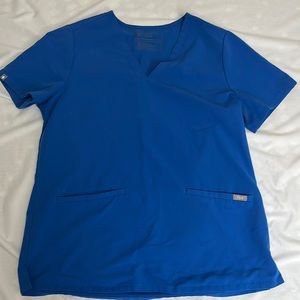 Figs royal blue scrub top